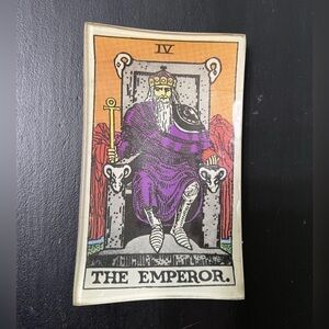 Tarot Card Glass Trinket Dish The Emperor IV 2s Company Soap ashtray Goth Witchy